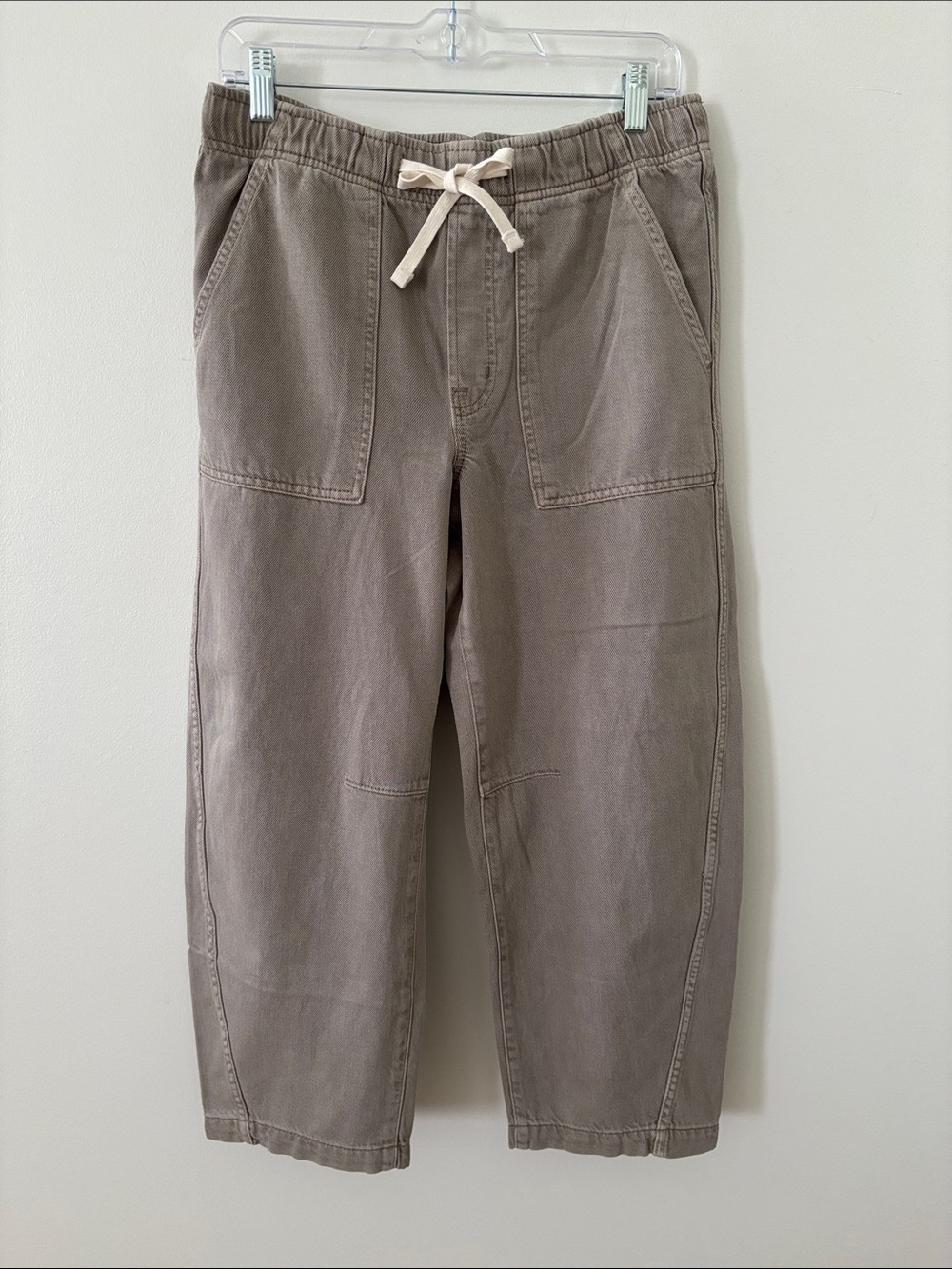 GAP Women's Barrel Leg Drawstring Pants - Tan